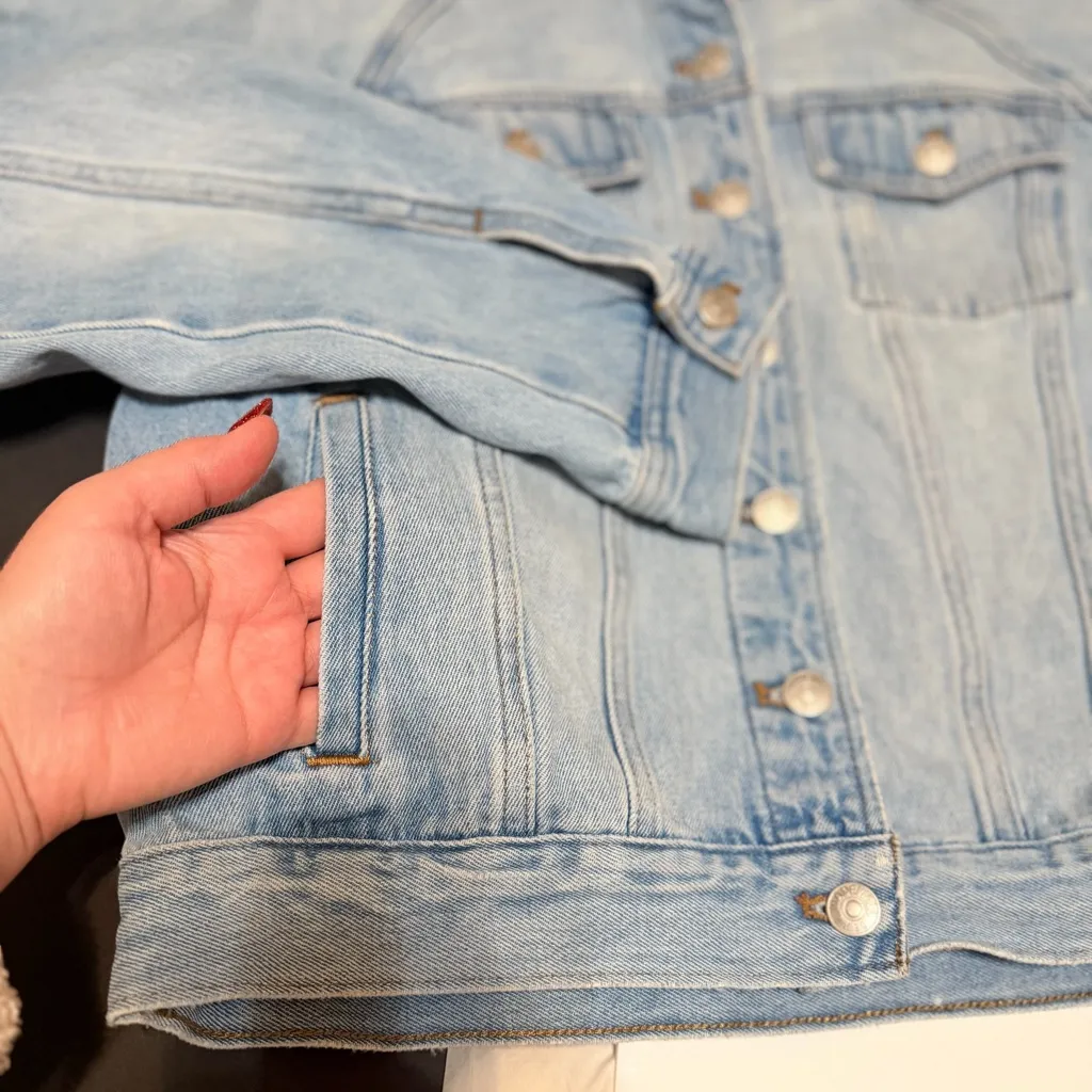 Madewell Oversized Jeans Jacket raglan sleeve 100% Cotton, size S relaxed fit - Image 10