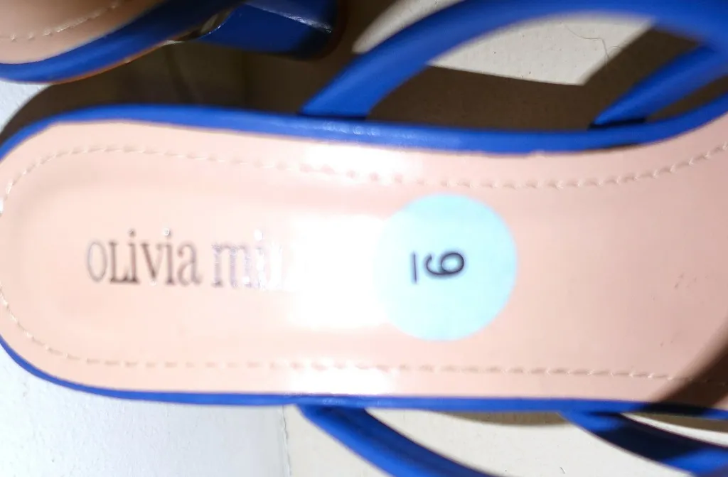 Olivia Miller Blueberry Square Toes Slides Sandals 9 - Image 5