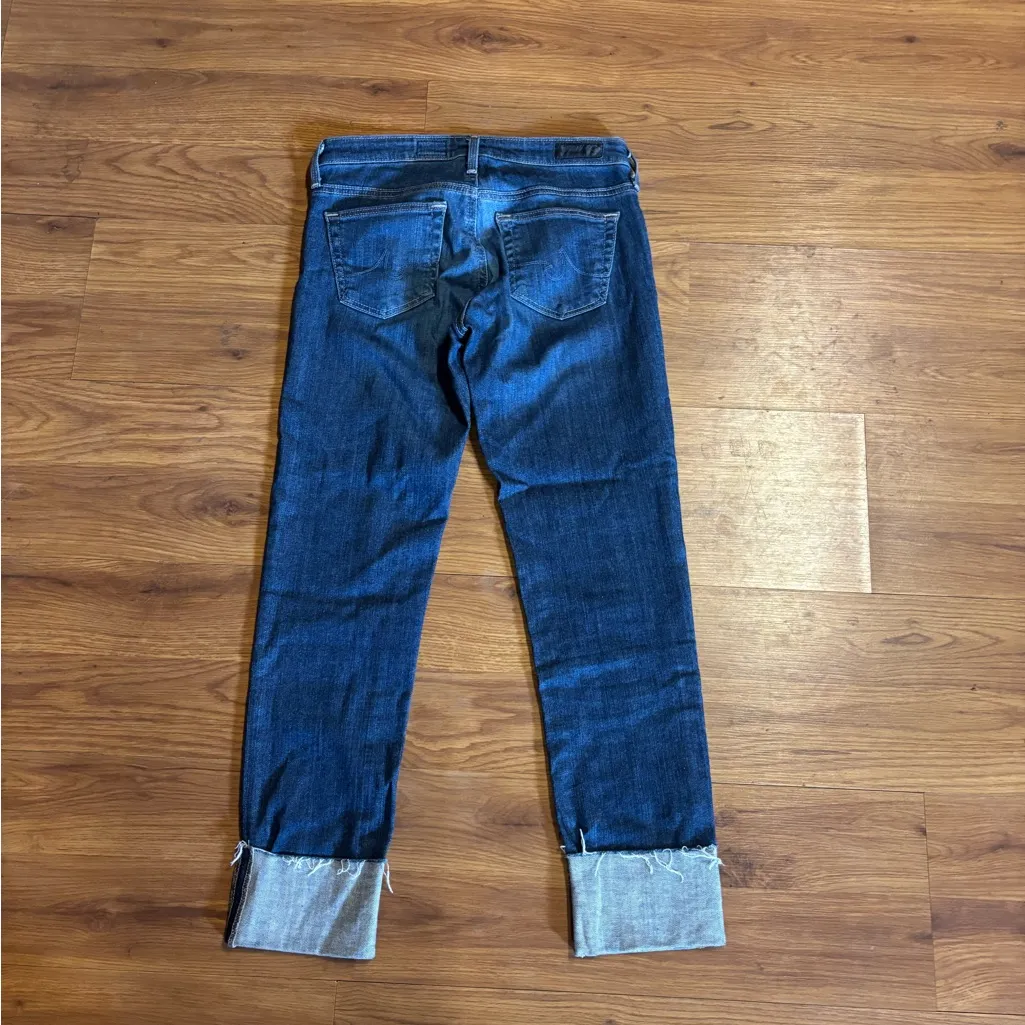 AG Adriano Goldschmied Stevie Cuff Jeans Women 25 Slim Straight Blue - Image 7