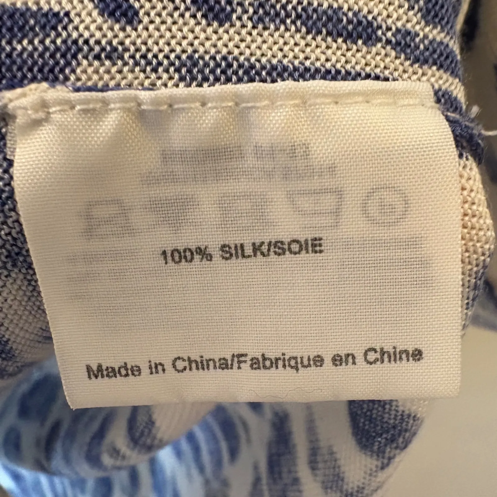 Tory Burch Silk Floral Print Button Front Cardigan Blue White Size Small - Image 6