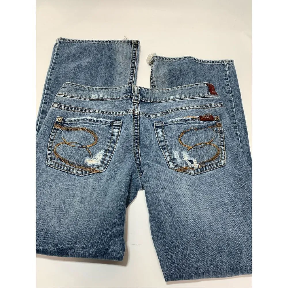 Silver blaze, distressed, jeans, size 30/33 ￼ Blue - Image 10