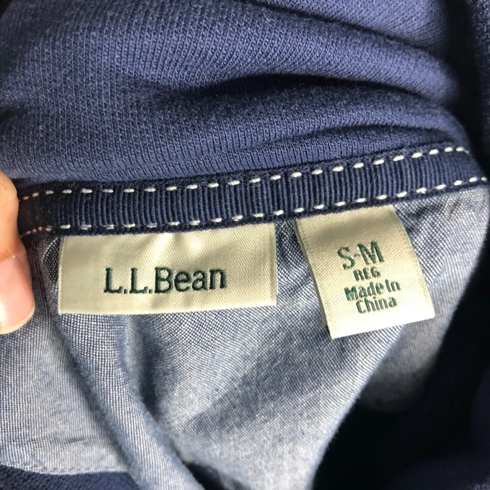 L.L. Bean Oversized Cowl Neck Short Sleeve Sweatshirt Blue Size undefined - Image 6