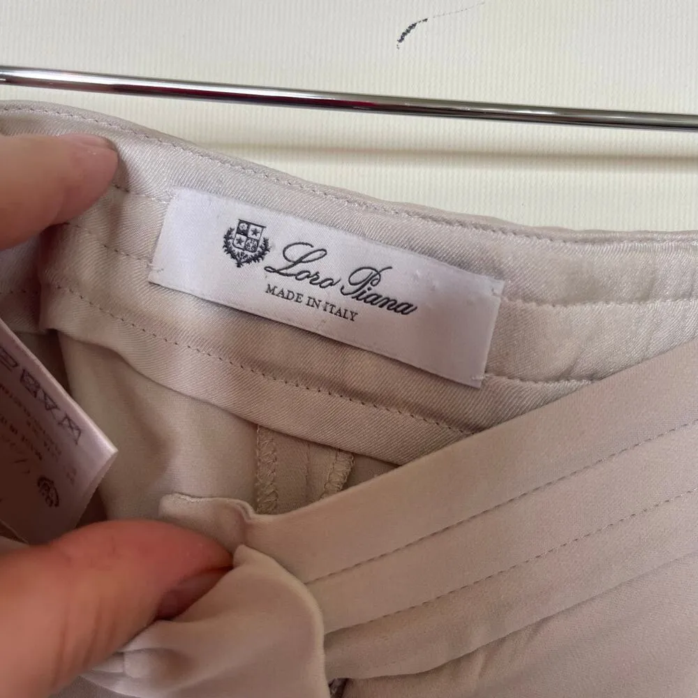 Loro Piana cream silk pull on trousers sz IT 40 US 4 - Image 3