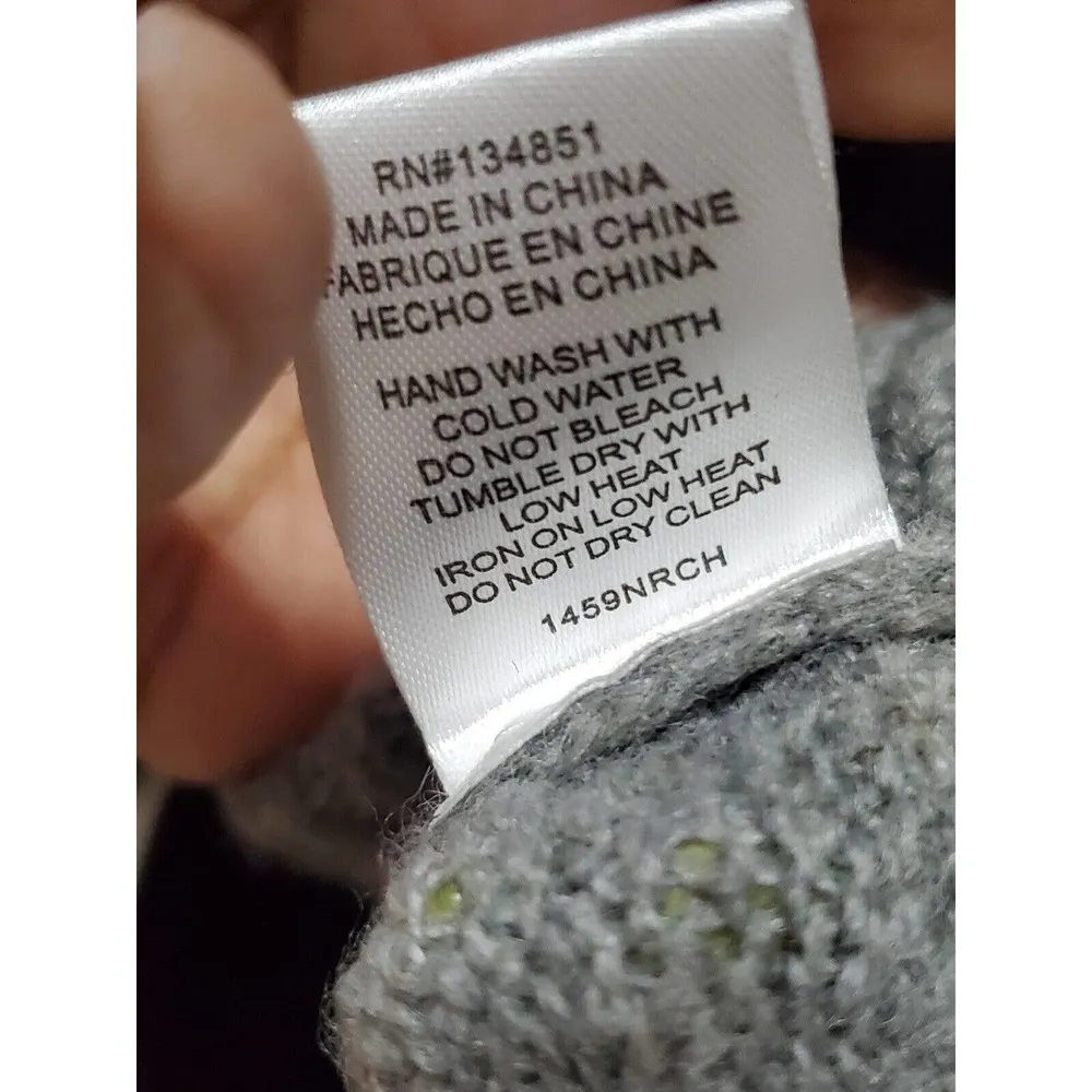 Wayf Gray Acrylic Long Sleeve Mock Neck Tie Waist Pullover Knit Sweater Size S - Image 9