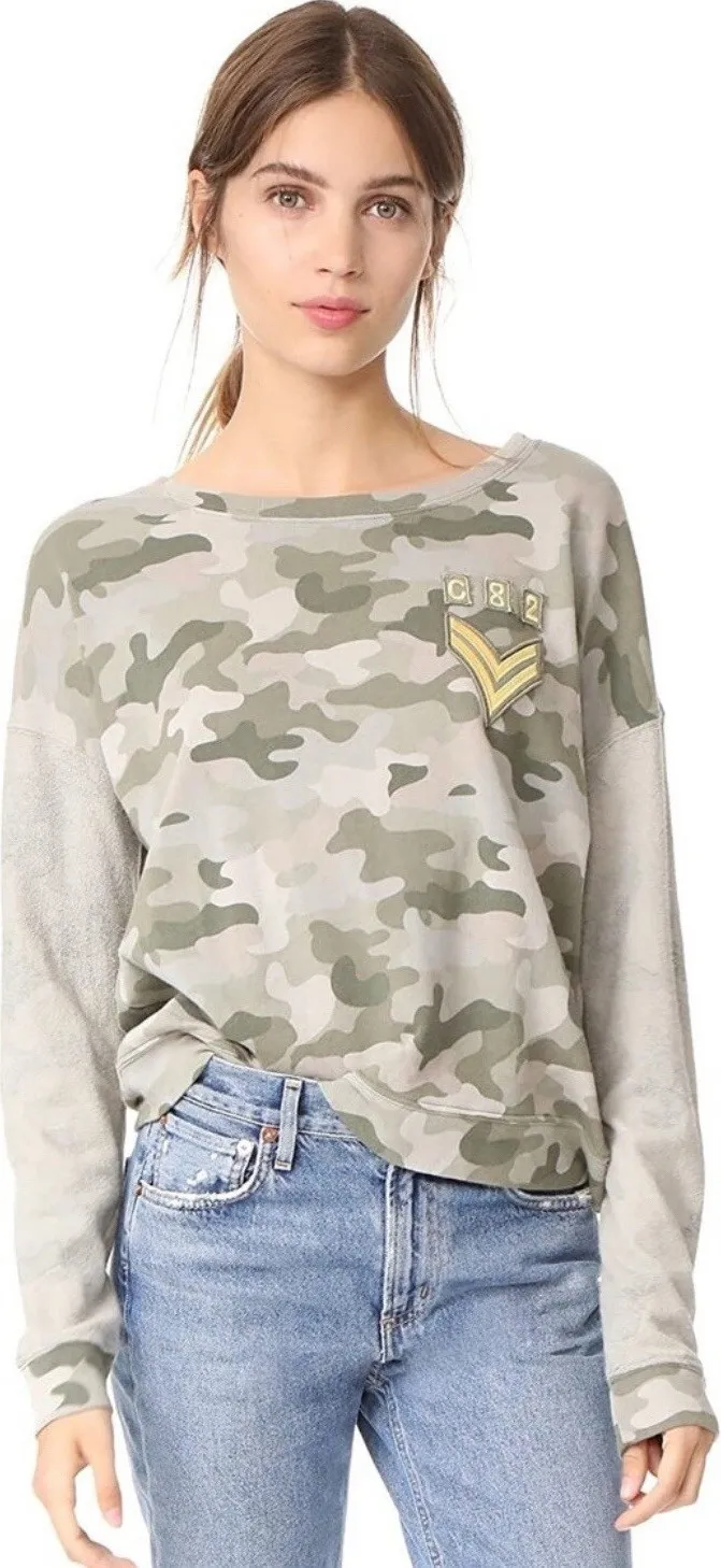 Rails Kelli Camo Sweatshirt Military Patch Detail Size XS Camouflage #A6-2 - Image 1