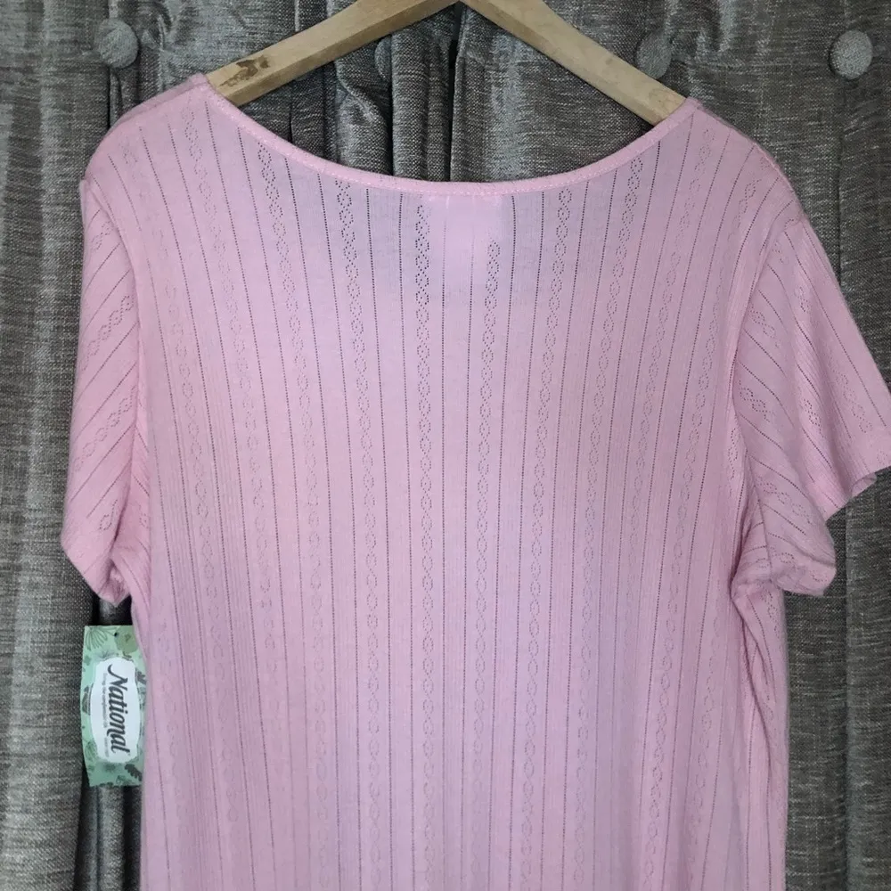 NWT Vintage National Since 1952 Pink Pointelle Short Sleeve Dress Size Medium - Image 8