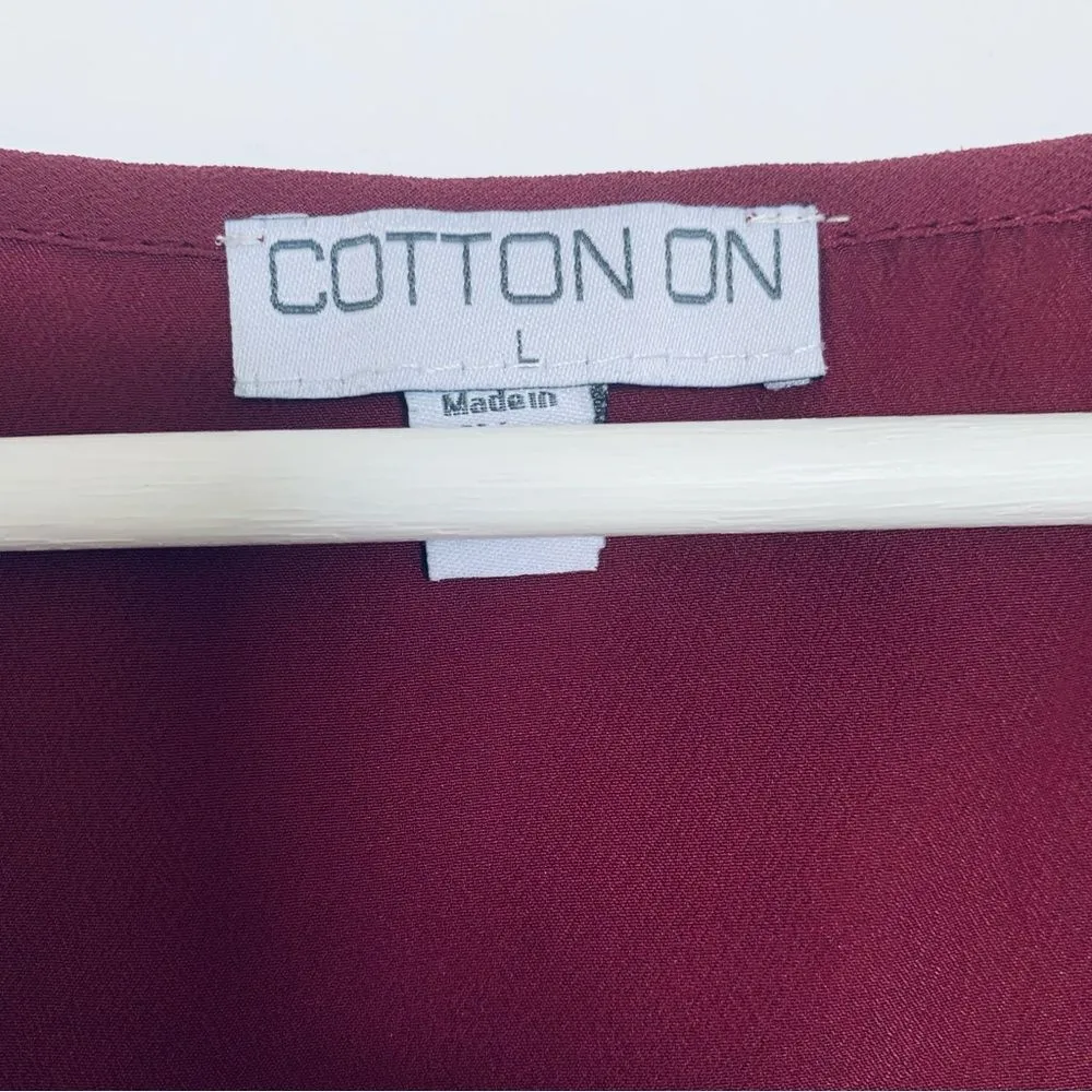 Cotton On Burgundy Lightweight Sleeveless Shift Silk Dressy Tank Slip Dress | L - Image 6