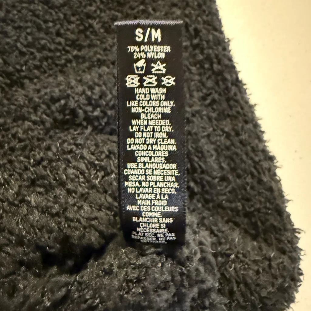 Skims kozy knit tank top fuzzy super soft plush tank black Teddy Kim S/M - Image 4