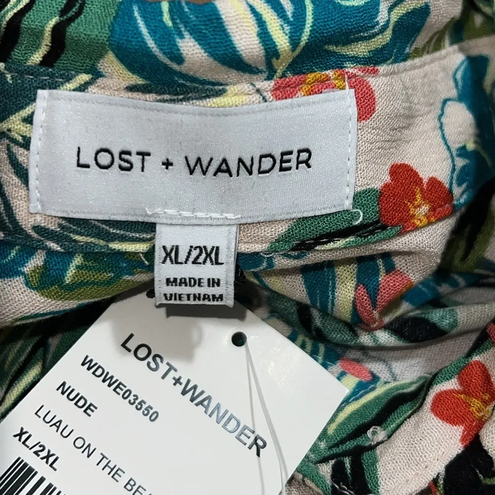 Lost + Wander  size XL/2XL Luau On The Beach Tunic with pockets button front NWT - Image 11