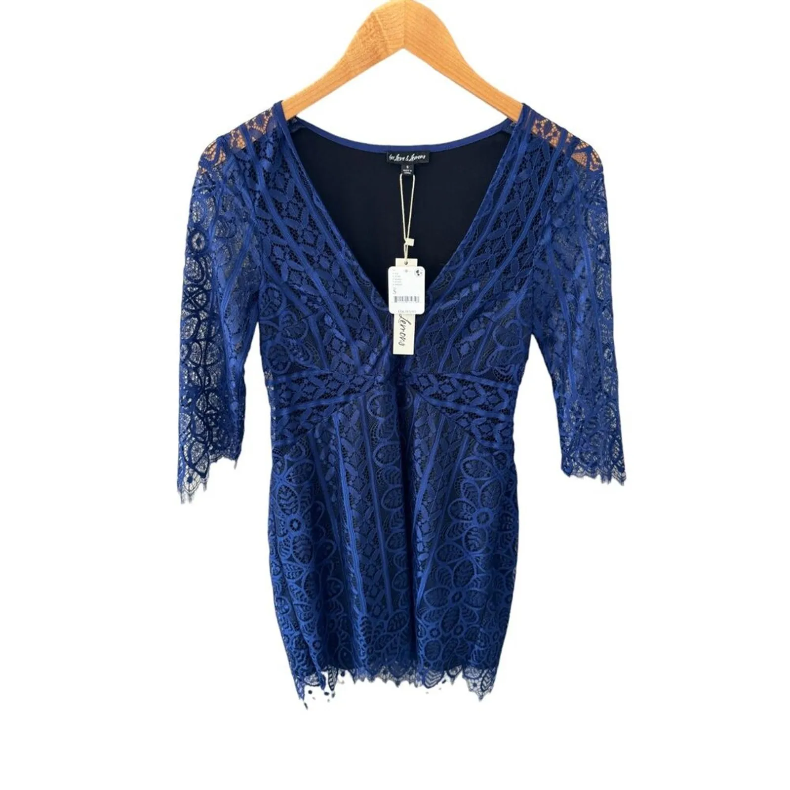 For Love and Lemons Lyla Cocktail Dress Lace Mini Dress Blue‎ Size Small NWT - Image 3