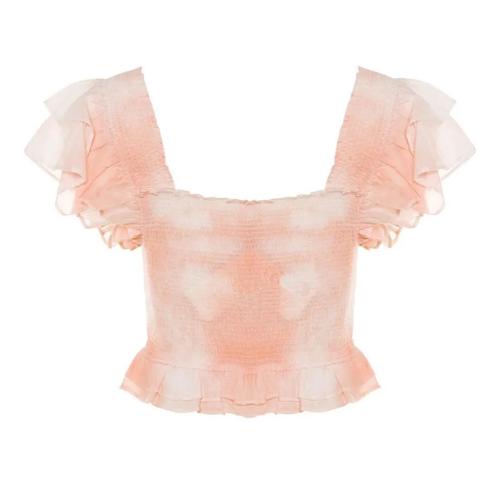 LoveShackFancy Peach Twist Hand Dye Wrennly Top - Image 2