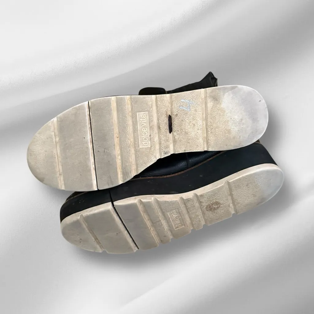 Dolce‎ Vita Platform Leather Black Boots Size 8.5 - Image 5