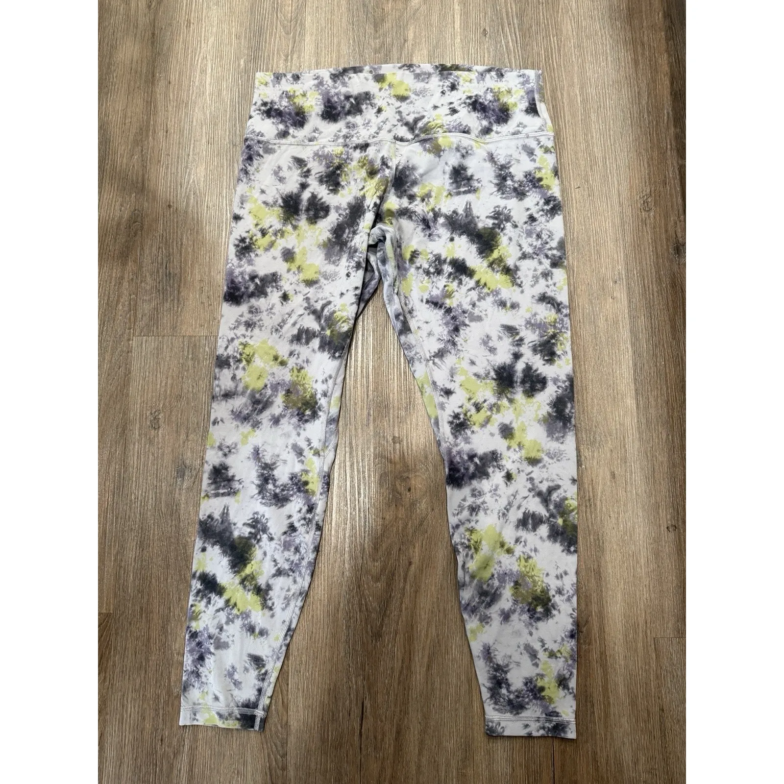 Lululemon Womens Marble Yellow Gray Athletic Leggings Size 16 - Image 3