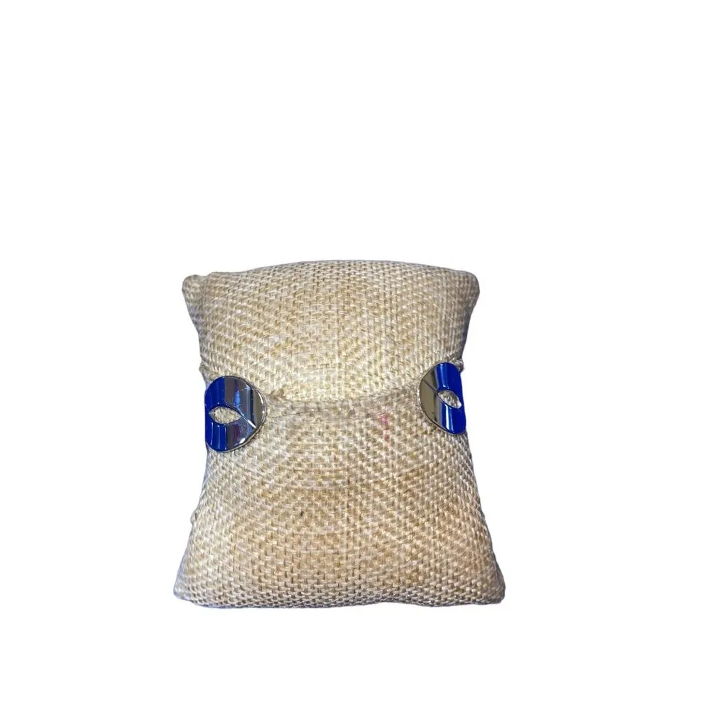 Vintage Sarah Coventry Silver Tone Cuff Bracelet Weave Woven Infinity 6.5" - Image 2