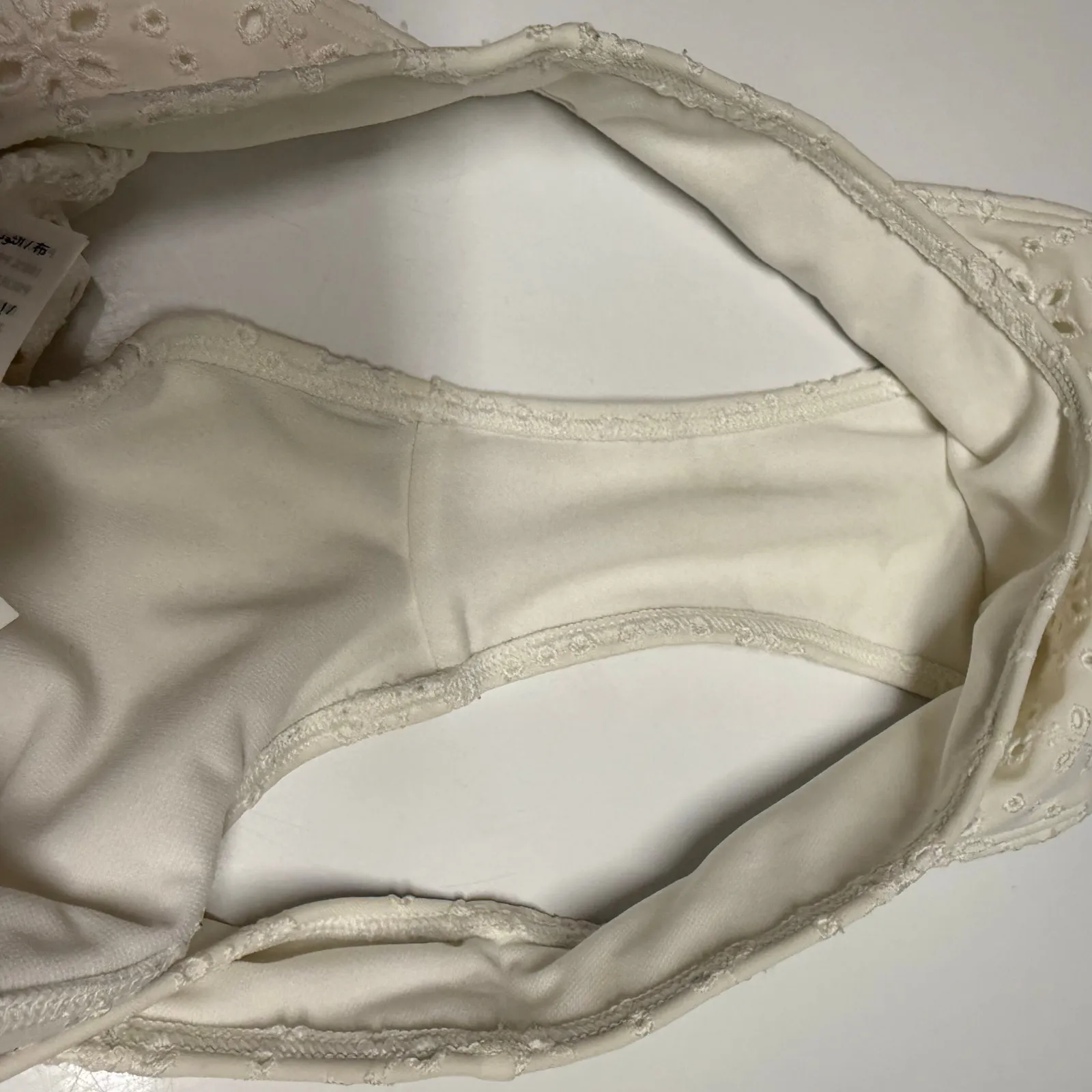 Hollister Womens Bikini‎ Bottoms Sz S White Eyelet Lace Look Swim High Cut - Image 5