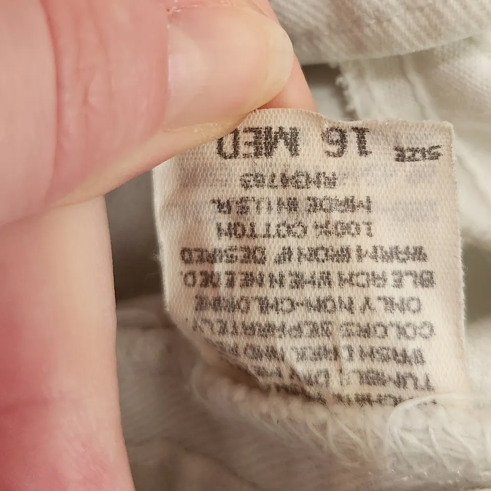 Vintage Lee White Elastic Waist Straight Leg High Rise Trouser Pants Jeans Sz 16 - Image 8