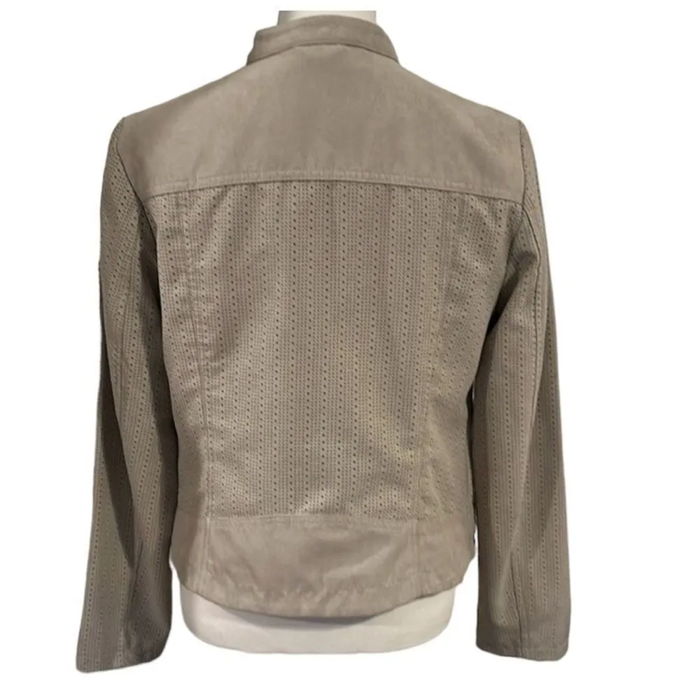 ✨Kenneth Cole Reaction Suede Laser Cut Jacket✨ Tan Size XL - Image 3