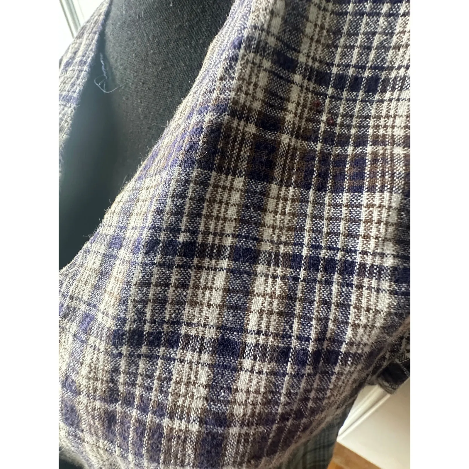 F.T. Studio Vintage 90s Linen Plaid Vest – Women’s Size M Size M - Image 2