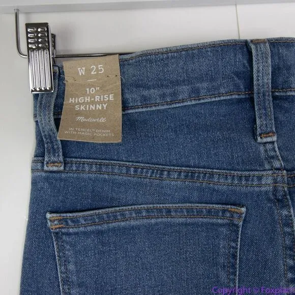 NEW Madewell 10" High-Rise Skinny Jeans in‎ Dewitt Wash: Button-Front TENCEL, 25 - Image 10