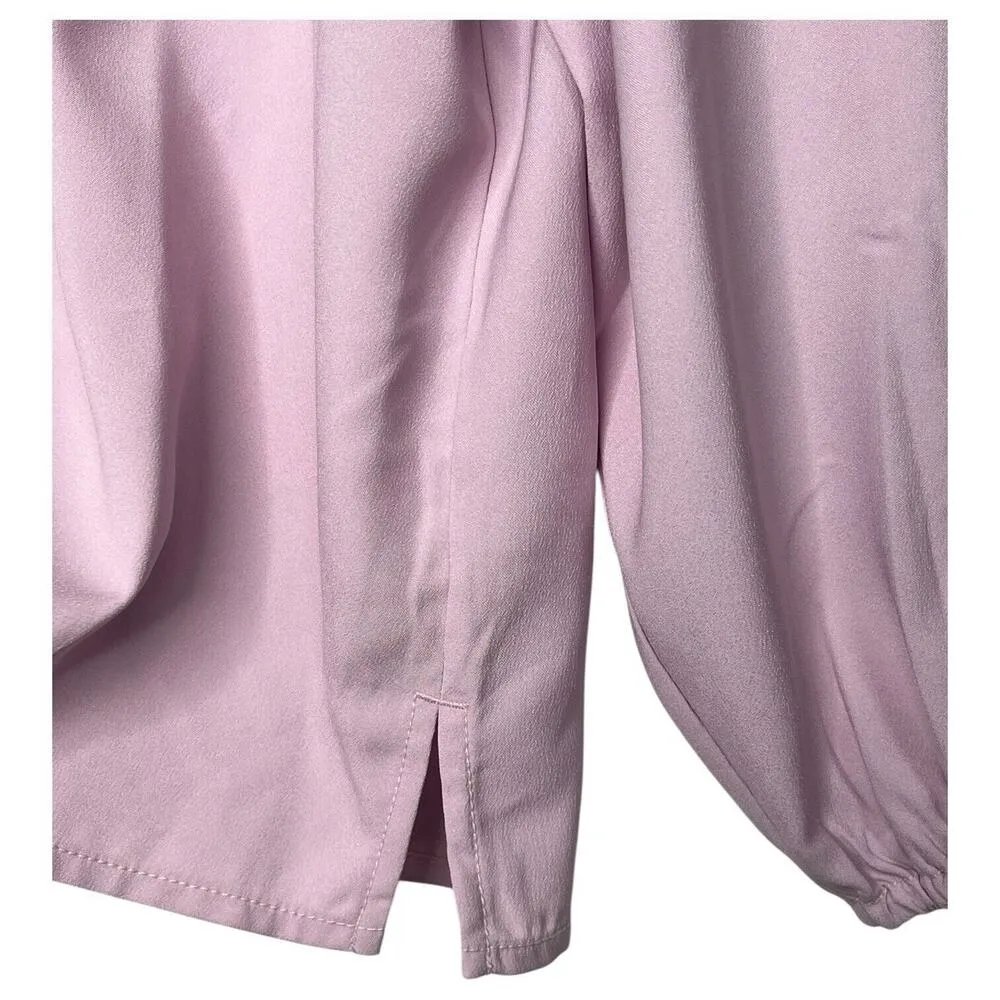 New J Crew Top Womens Small Purple Bishop Sleeve Keyhole Button Career Dressy - Image 4