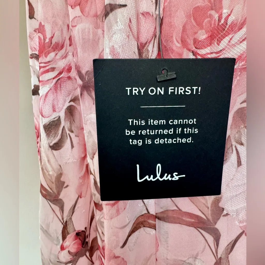 Lulu's Special Moment Strapless Bustier Pink Floral Maxi Dress Size XL NWT - Image 14