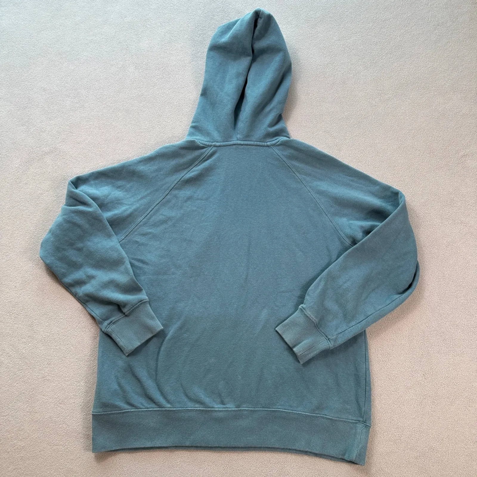 The North Face Womens Hoodie Pullover Teal Logo Graphic Sweatshirt Size M Fleece - Image 2