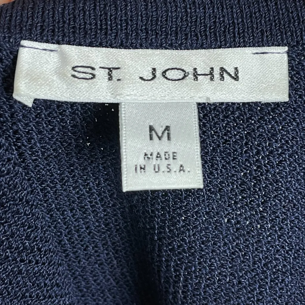 Vintage St. John Knit Tank Top Medium Cruise 03 Navy Blue Red Dog Show Nautical - Image 8