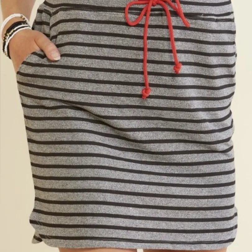 Sundry Evereve French Terry Striped Mini Skirt - Image 2