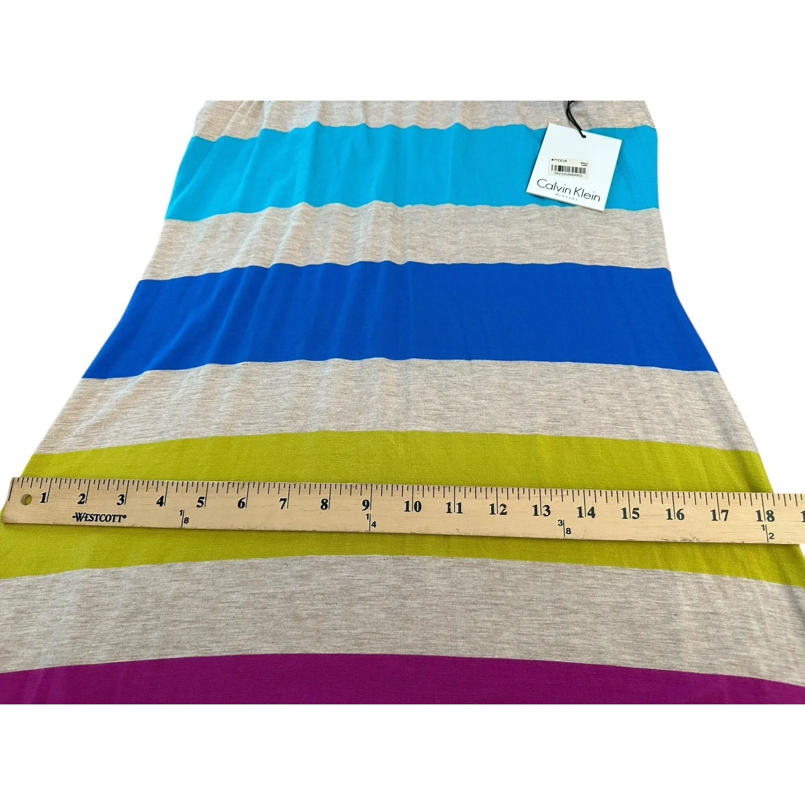 Calvin Klein Women's 8 Multicolor Scoop Neck Racerback‎ Striped Maxi Dress #Y6-1 - Image 10