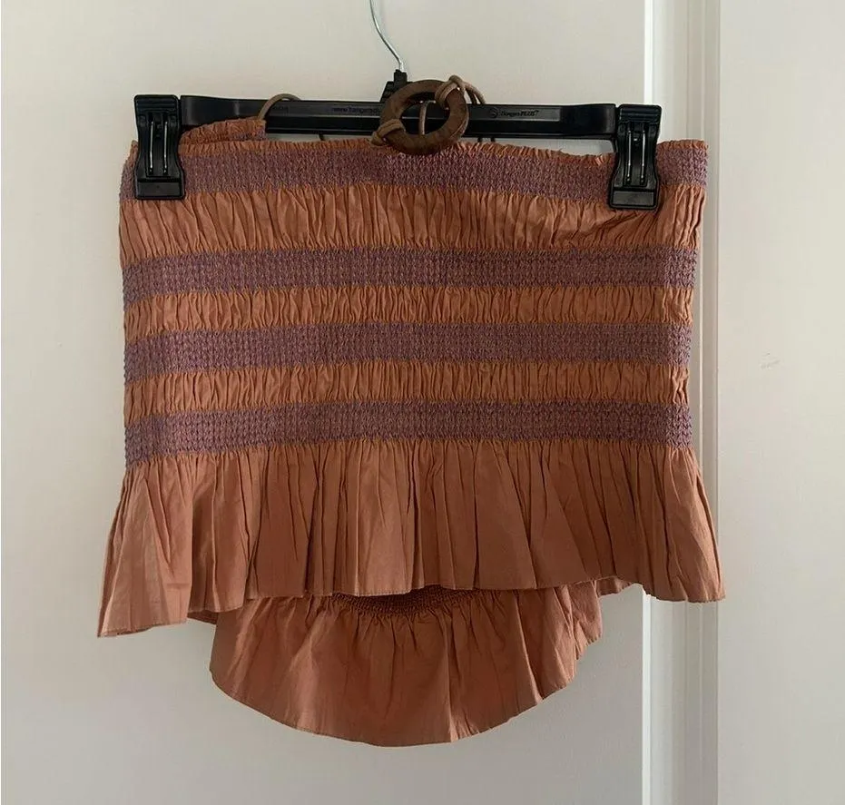 Sessùn Navi Smocked Crop Halter Tank in Chamotte Size M - Image 4