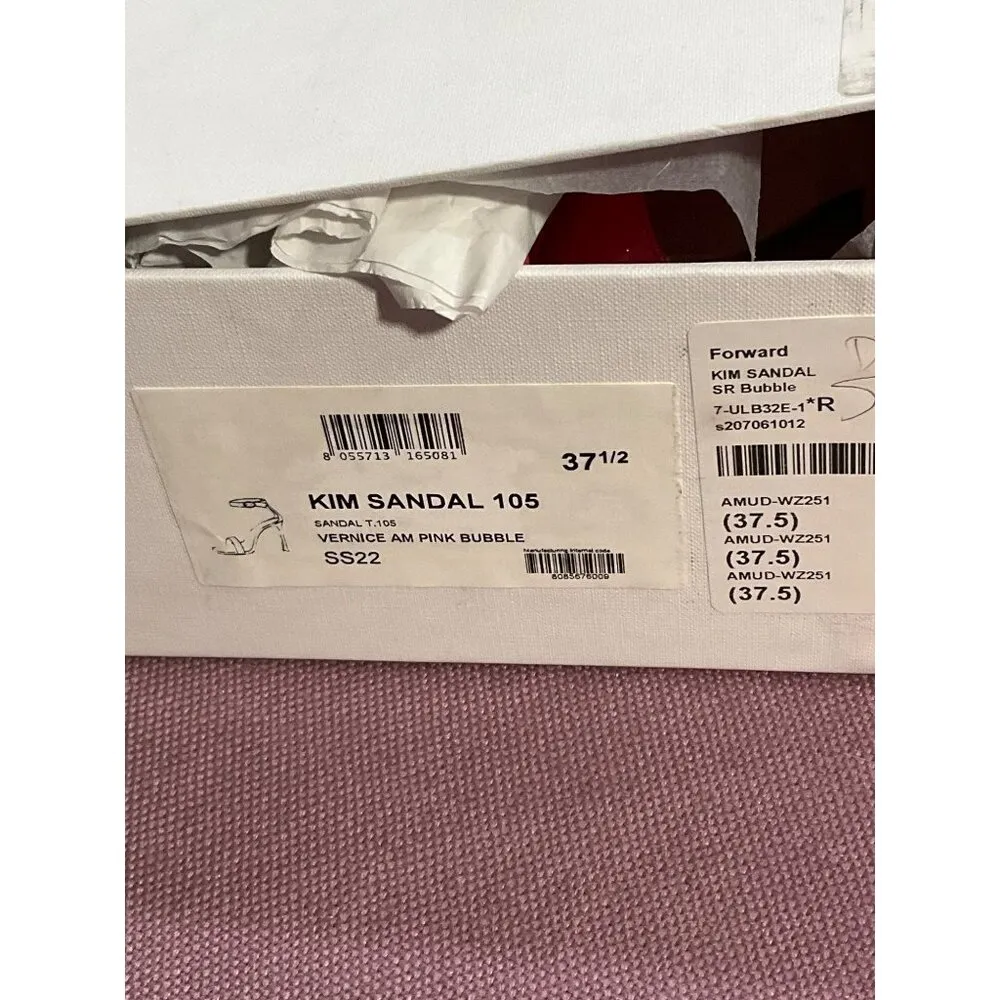 AMINA MUADDI Kim Patent Sandal in Bubble 37.5 New with Box Womens High Heels - Image 11