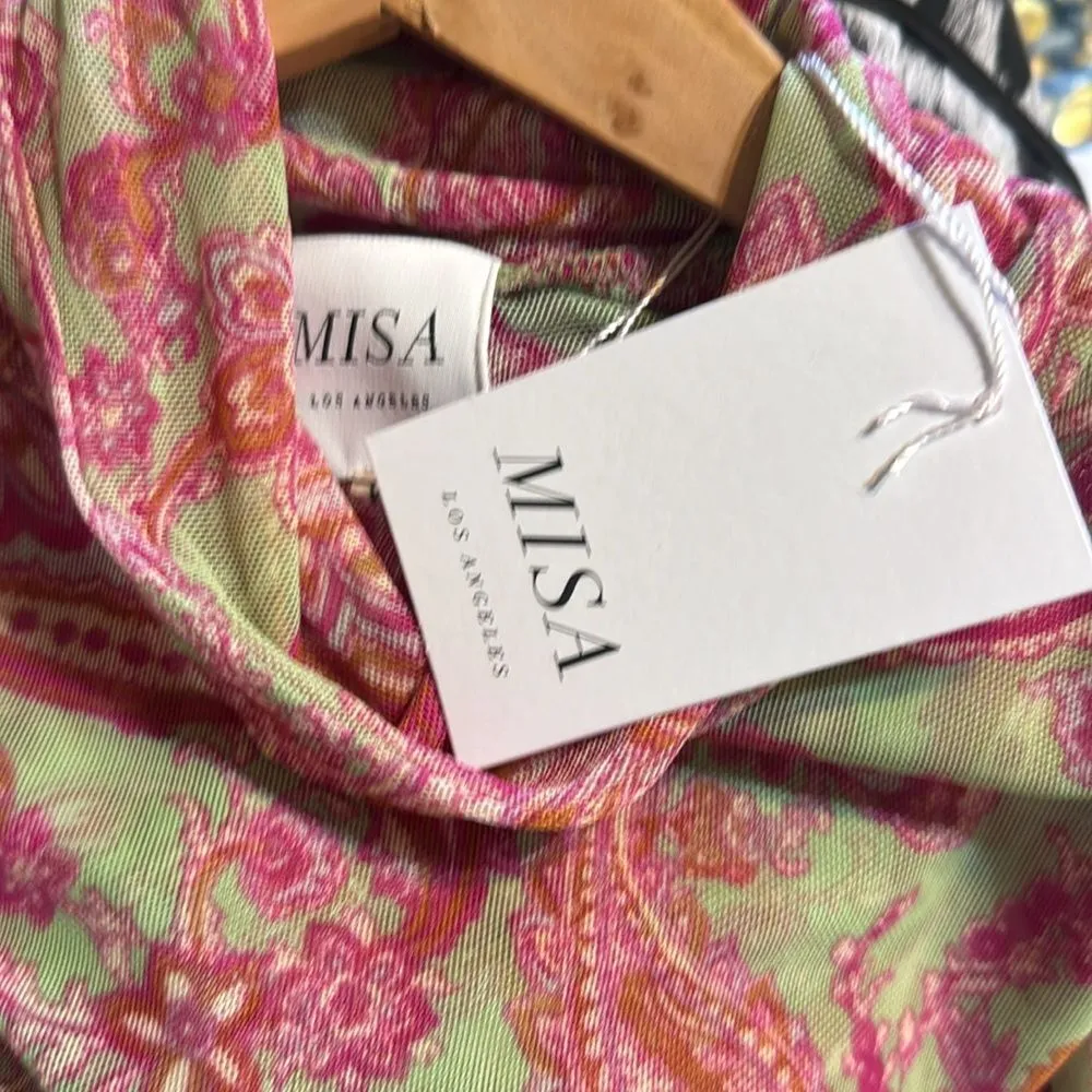 Misa Los Angeles viviene Vintage paisley midi dress ladies size XS - Image 13