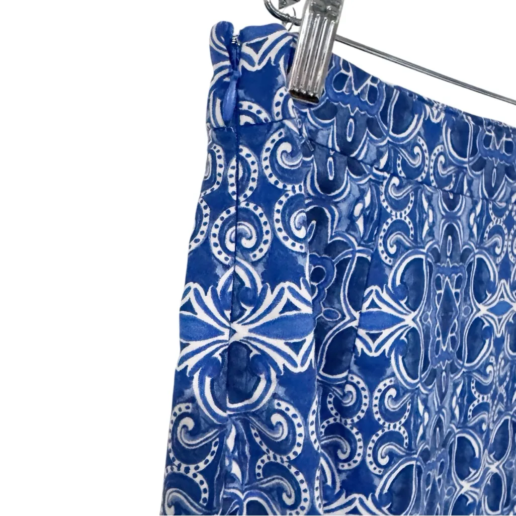 MOULINETTE SOEURS BLUE FLORAL PRINT PENCIL SKIRT SZ 4 - Image 6