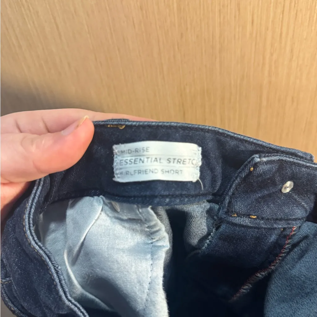 Lane Bryant Mid Rise Dark Wash Girlfriend Jean Short Size 16 - Image 4