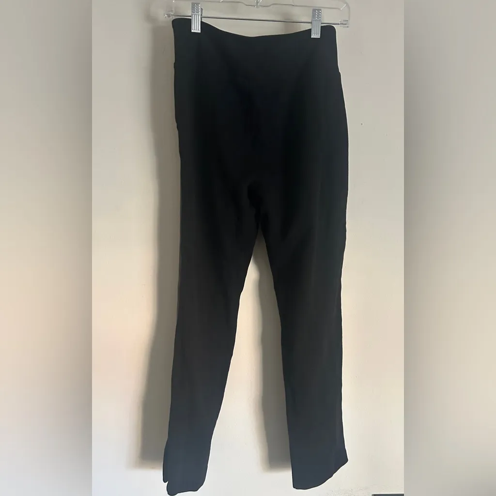 Eileen Fisher Women’s Pants with Leather Trim Black Work Office Business Casual - Image 2