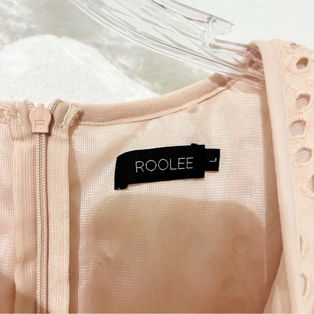 Roolee Falling For You Eyelet Dress in Blush Pink Large L - Image 4