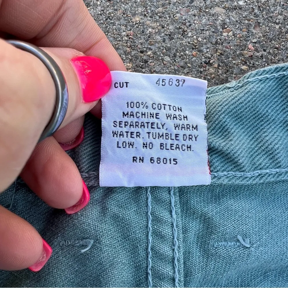 VTG 90s Bongo High Rise Button Fly Wedgie Fit Sage Green Jean Shorts 25” waist - Image 5