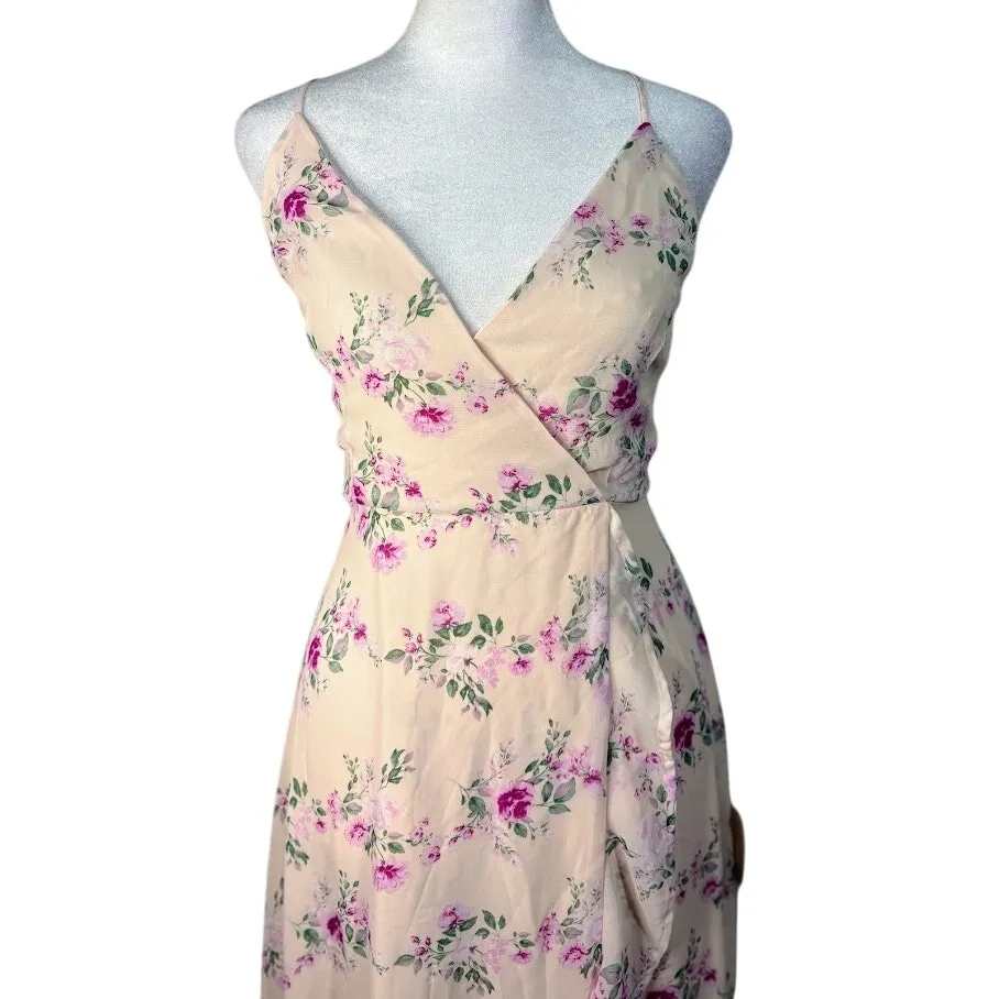 Lulus In Love Forever Blush Floral High Low Gown Maxi Dress Size Small NWT - Image 2