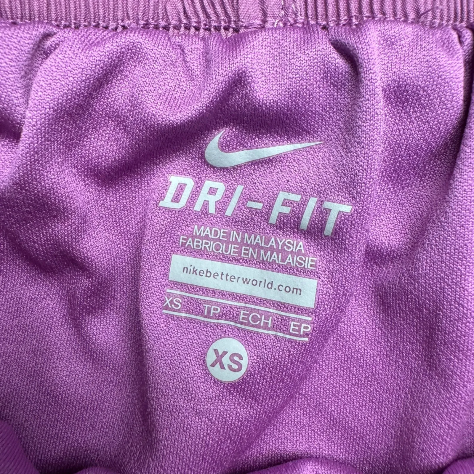 Nike Dri Fit Womens Running Shorts Lilac Purple Athletic Performance‎ XS - Image 3