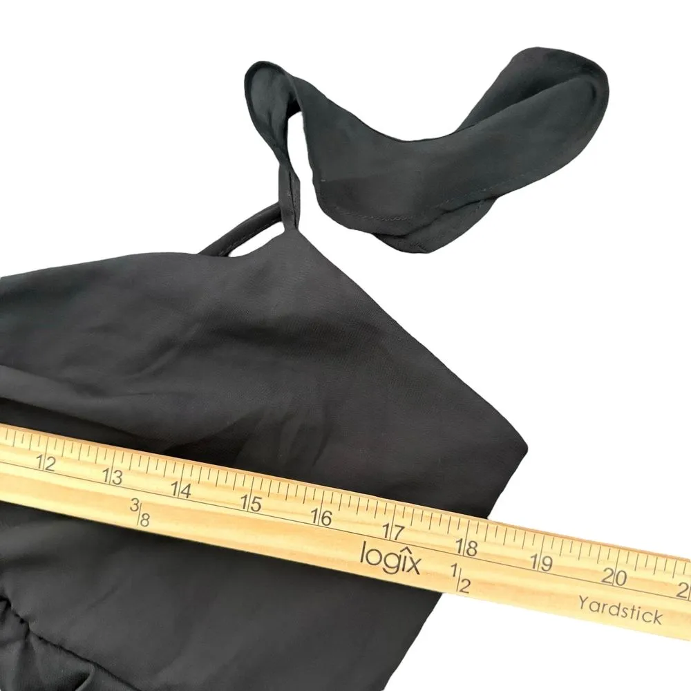 Lulus Black Sleeveless Ruffled Midi Dress Size‎ L Ruched Flutter Whimsigoth - Image 9