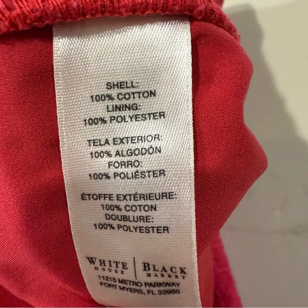 White House Black Market Tie Waist Eyelet Shorts Women’s 4 Pink Preppy Classic - Image 6