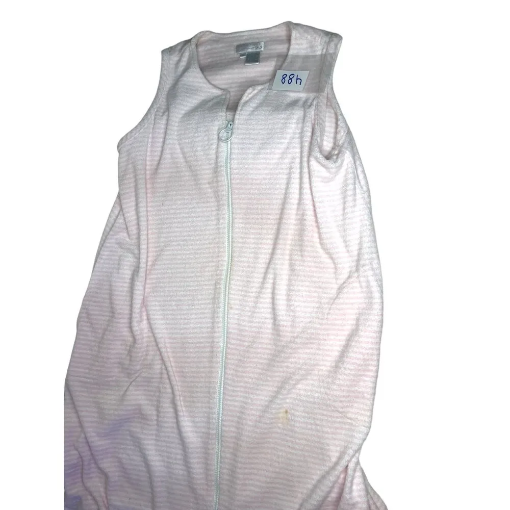 Lord and Taylor Small pink/white cotton Small Zipper Front Robe 88h - Image 5