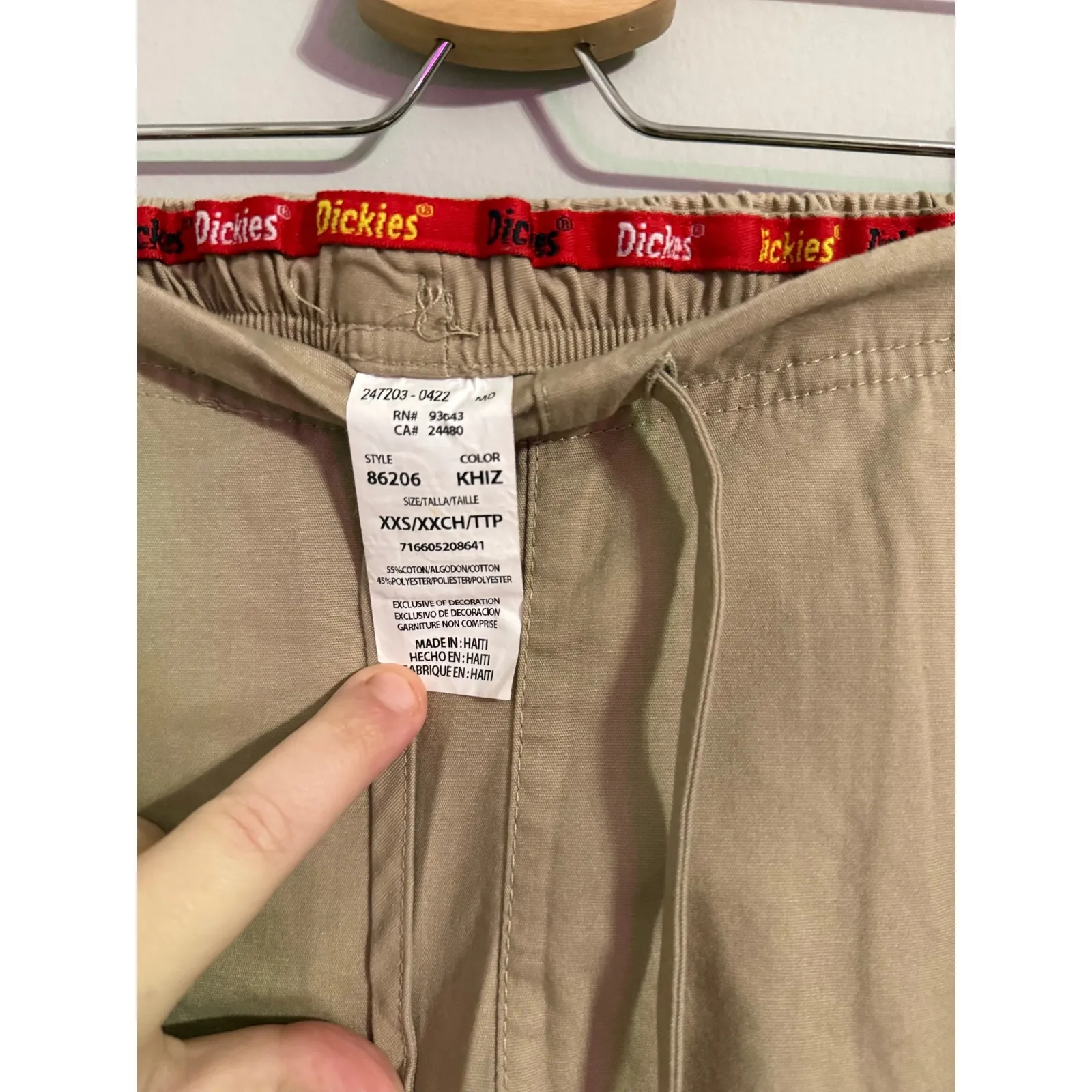 Dickies Women's Khaki Cargo Scrub Pants XXS/XXCH/TTP Casual Workwear - Image 3