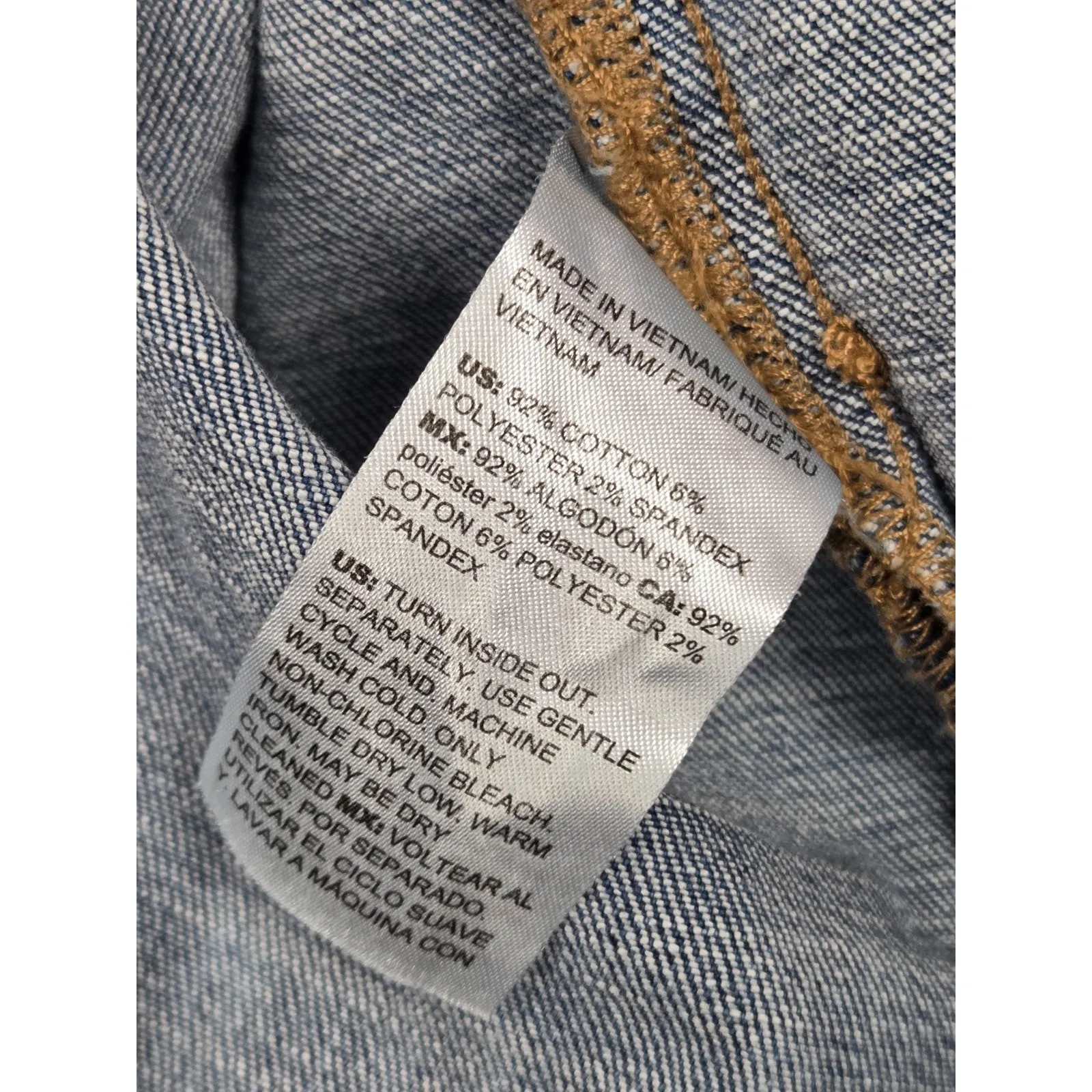 Chico's Denim Ombre Blue Aqua Stretch Jean Jacket Size 3 - XL 16/18 - Image 3