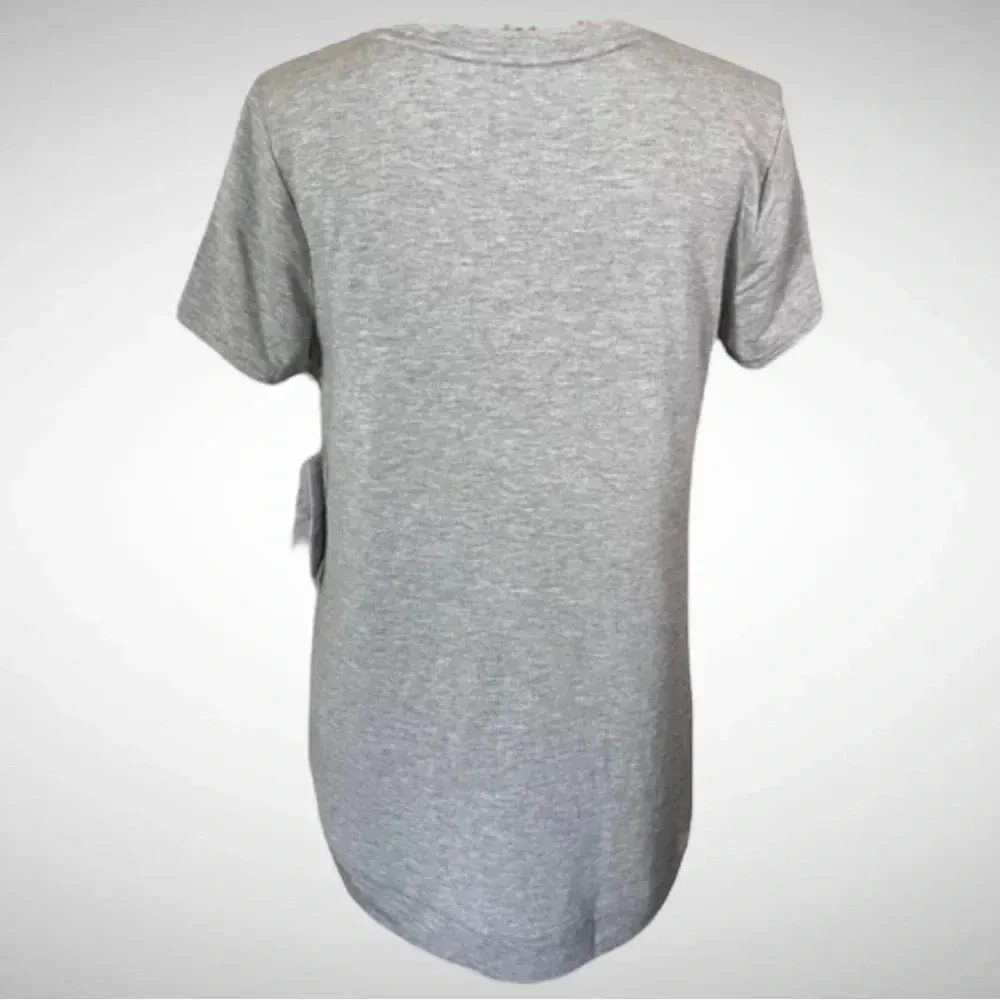 LIZ CLAIBORNE Womens Crew Neck‎ Short Sleeve T-Shirt Gray Medium NWT - Image 3