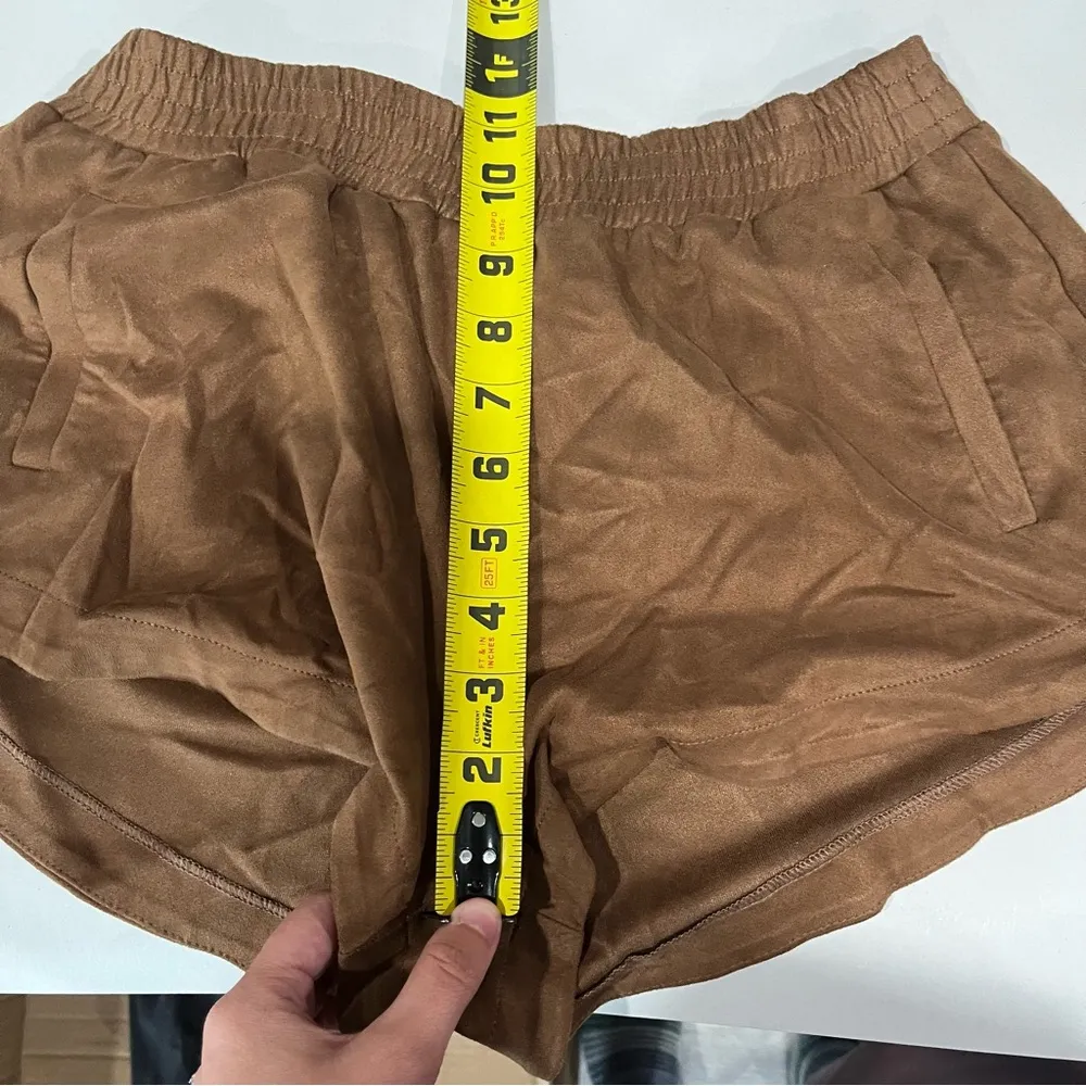 Abercrombie & Fitch A&F Tan Brown Faux Suede Short Shorts Womens Size Small - Image 7