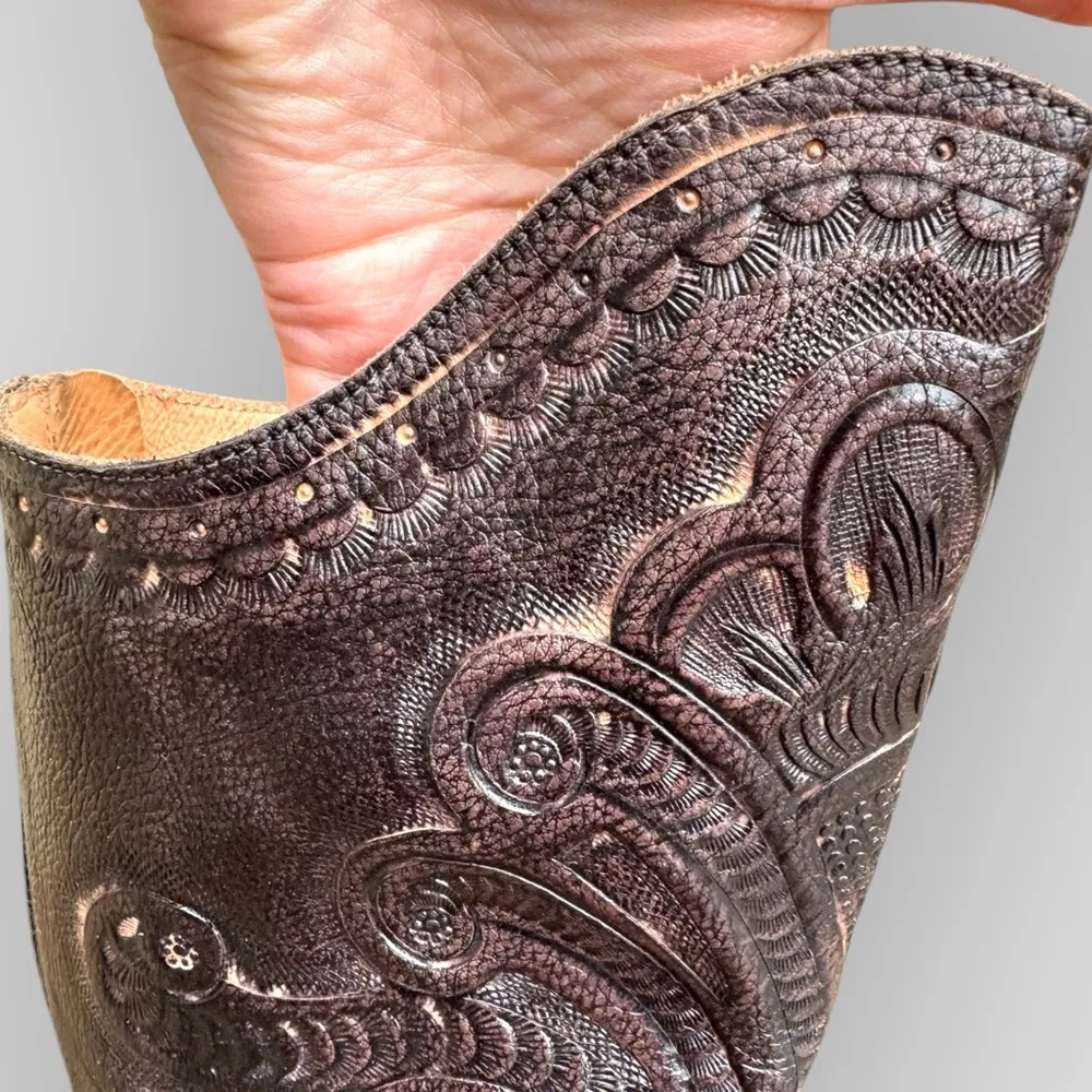 Anna Sui x Bed Stu Lucianna Tooled Embossed Leather Boots Black Size 7.5 - Image 5