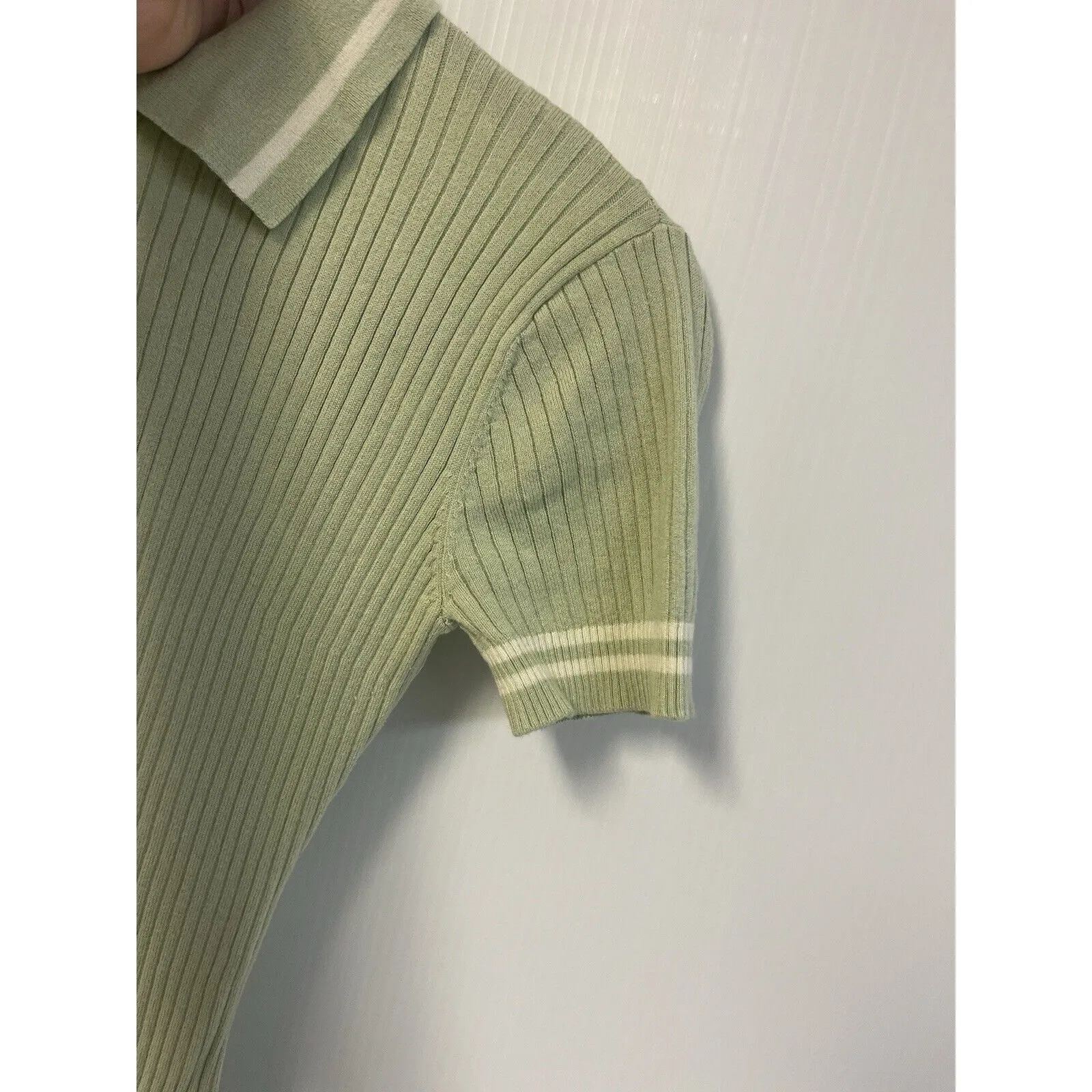 GUESS Women's Adelaide Ribbed Polo Dress Green Size S‎ - Image 7