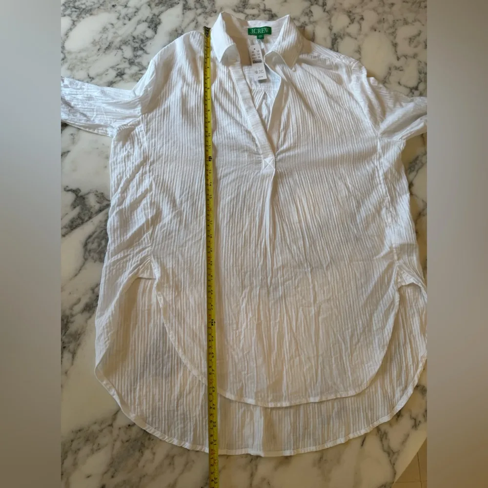NWT JCrew Popover Shirt in Airy Gauze White Oversized XXS - Image 8