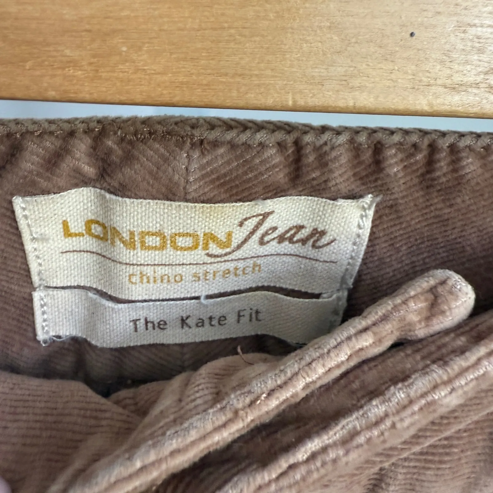 London Jean Kate Pants minimalist boho Chino‎ Corduroy Pants Brown Women's 10 Size 10P - Image 3